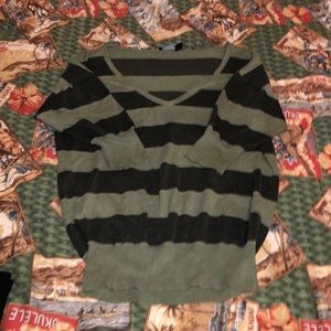 Green striped sweater